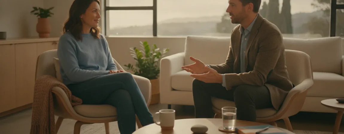 Patient speaking with a clinician about sleep apnea care after a stroke